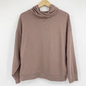 Fabletics Brisa Terry Pullover Hoodie Sweatshirt Sable Brown Sz L